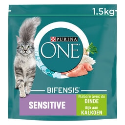 Purina ONE | Bifensis | Aliment Chat | Sensitive | Croquettes |Dinde 1,5 kg