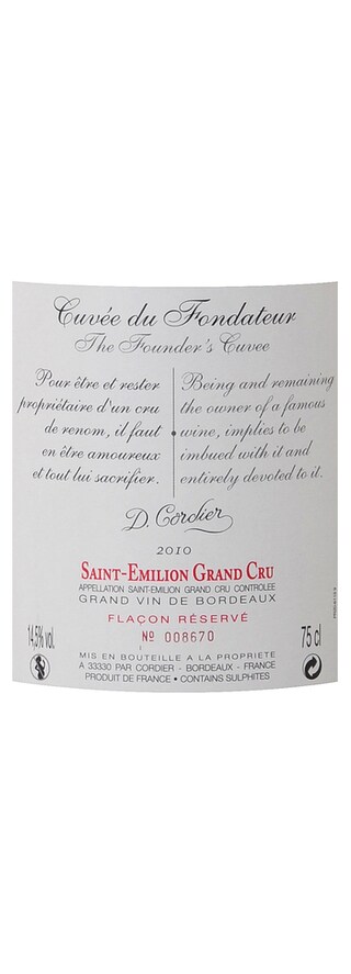 FR BORDEAUX ST-EMILION GCC | Désiré de Cordier 2010 