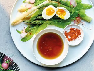 Gestoomde groenten met sake en gember