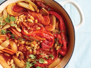 Cocotte de haricots et légumes au chorizo