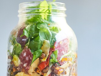 Salade de lentilles au salchichon iberico