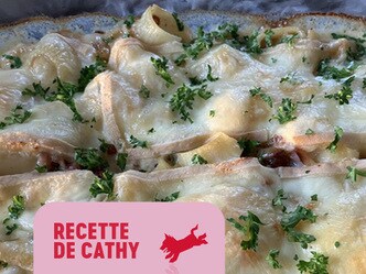 Rigatonis gratinés aux lardons et au fromage à raclette