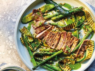 Tagliata van secreto iberico met gegrilde groenten