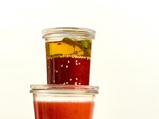 Dressing met rode vruchten