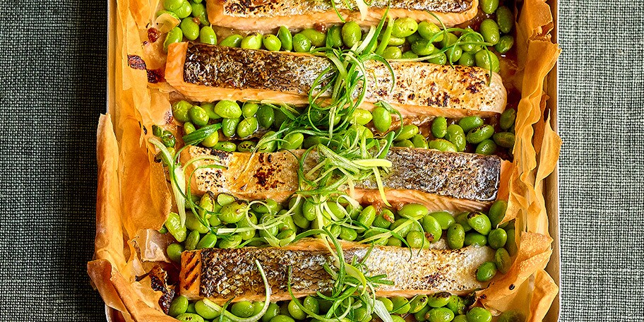 Zalm op Japanse wijze in filodeeg