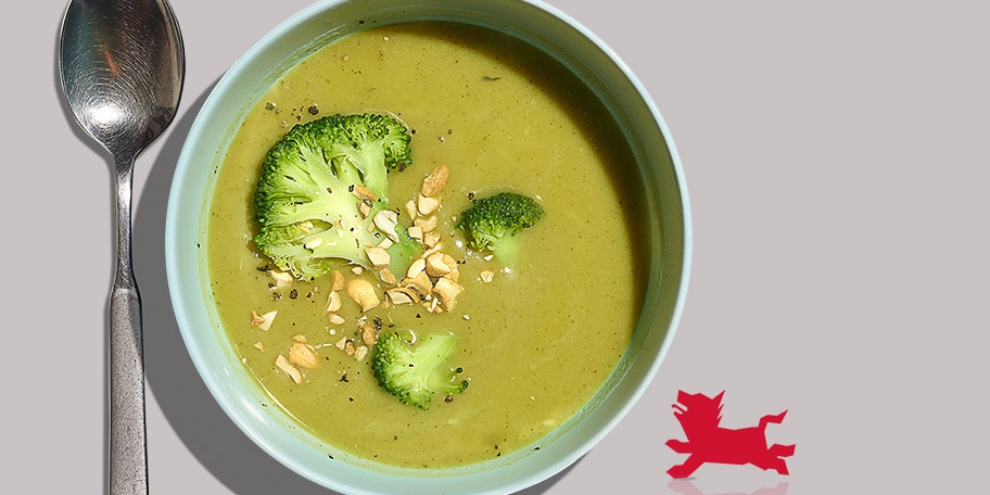 Veloutésoep met broccoli en cashewnoten