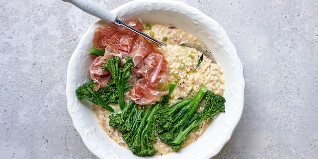 Risotto aux broccolini et au culatello