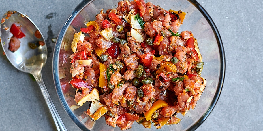 Tartare de veau aux légumes