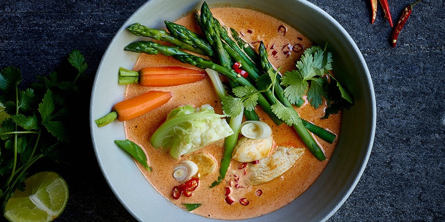 Poulet au curry rouge