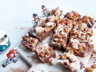 Raw brownies met amandelen
