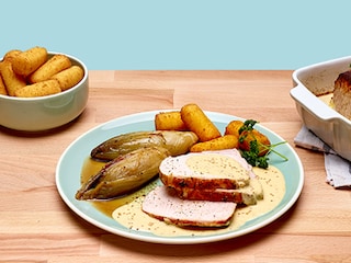 Varkensgebraad met mosterdsaus Plat National