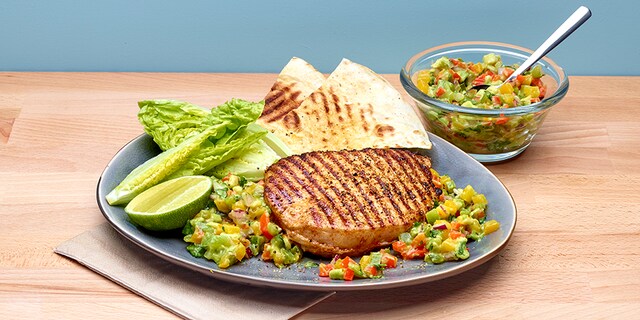 Médaillons de porc Savourette grillés, salsa aux poivrons