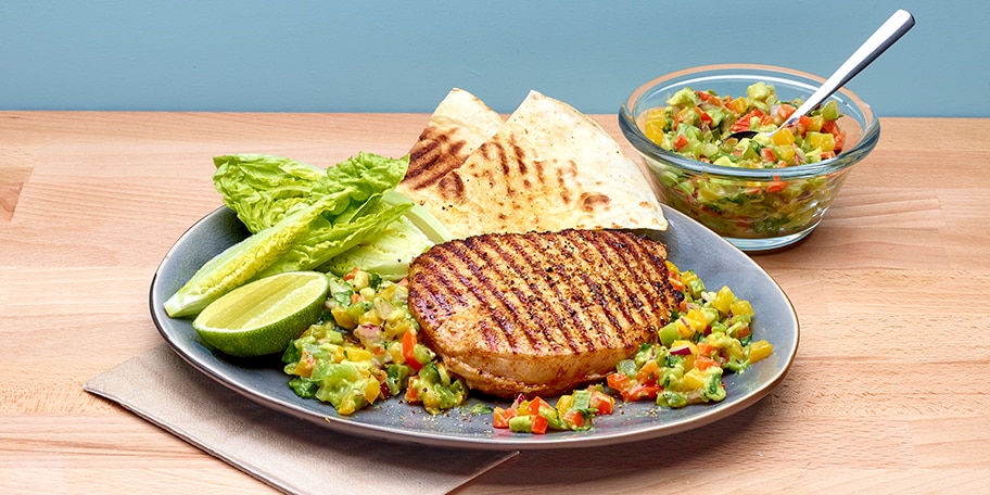 Médaillons de porc Savourette grillés, salsa aux poivrons