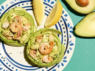 Rosace avocat et crevettes