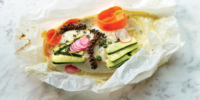 Papillotes de cabillaud aux légumes croquants