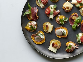 Aperitiefkrokantjes van aardappel en zoete aardappel