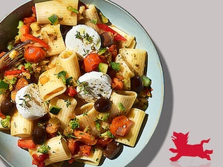 Rigatoni au chèvre et aux légumes méditerranéens