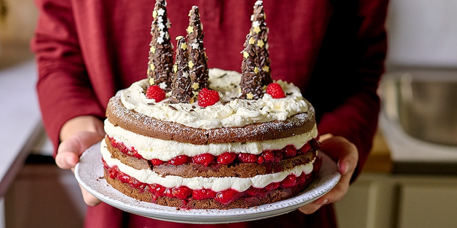 Gâteau fôret noire aux framboises