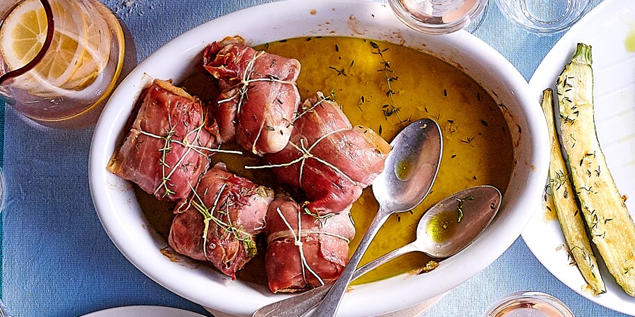 Kiproulade met pesto