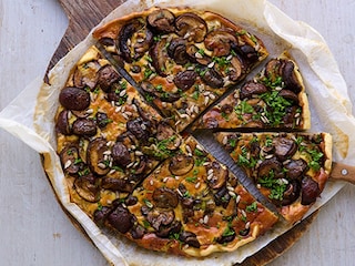 Tarte aux champignons et aux fines herbes