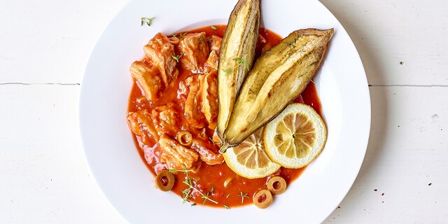 Tajine de veau au citron et aux olives