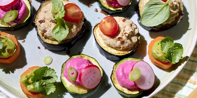 Canapés van gegrilde groenten