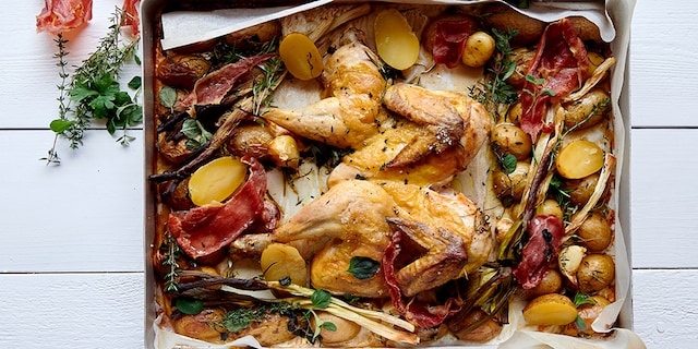 Gebraden kip ‘en crapaudine’