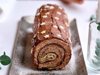 Bûche végane au chocolat et massepain