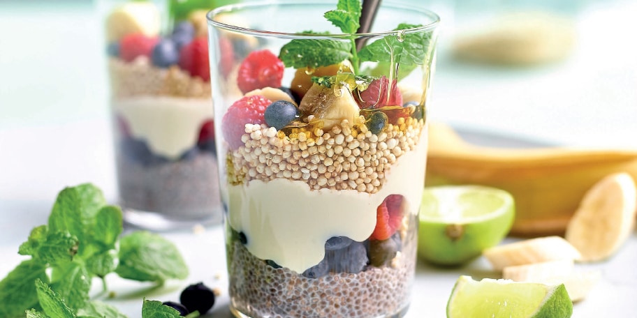 Chiapudding met vruchten