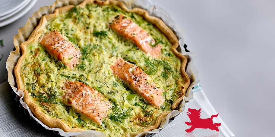 Easy peasy quiche met prei en zalm