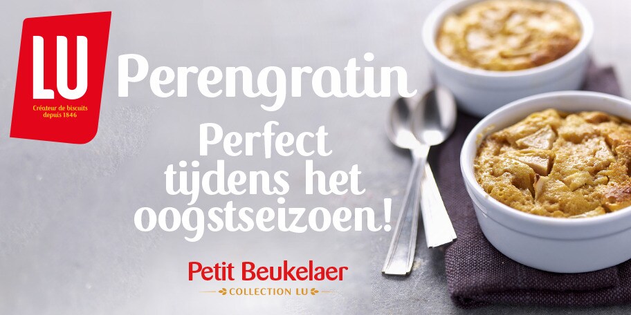 Gegratineerde peren met Petit Beukelaer