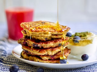 Pancakes met havermoutvlokken en banaan