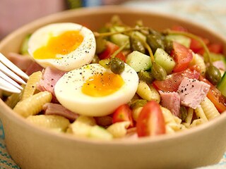 Salade de pâtes Belga aux œufs et au jambon