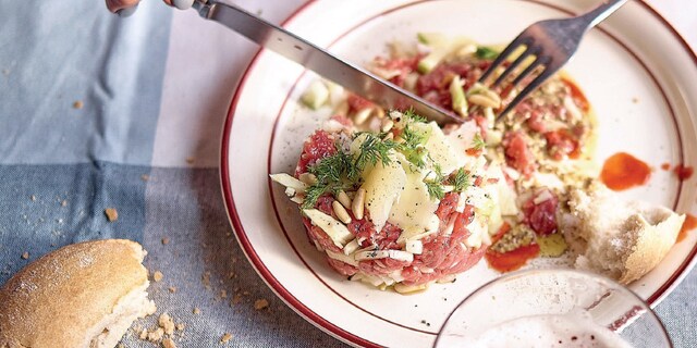 Tartare de boeuf aux légumes croquants