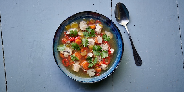 Soupe thaï au poulet