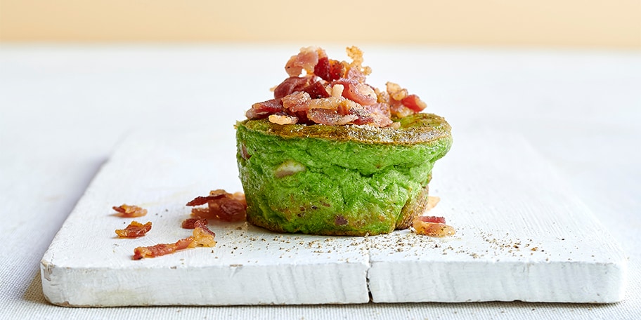 Flans de poireau à la pancetta