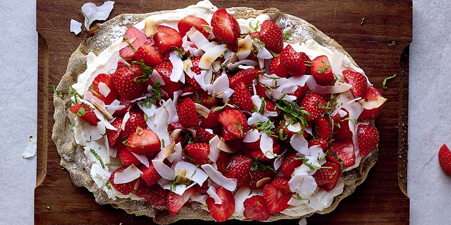 Pinsa aux fraises et au mascarpone