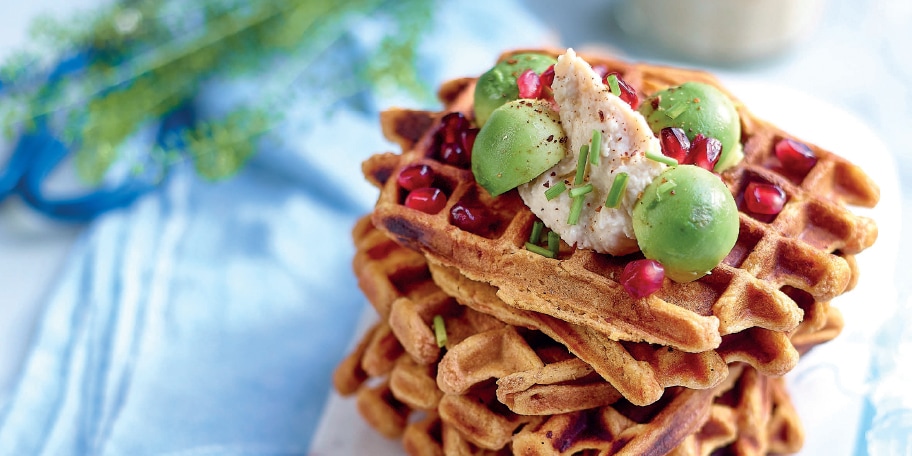 Wafels met zoete aardappel