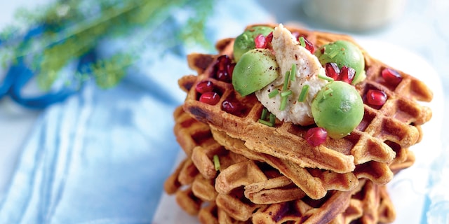 Wafels met zoete aardappel