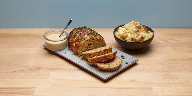 Pain de viande aux deux moutardes et stoemp aux chicons