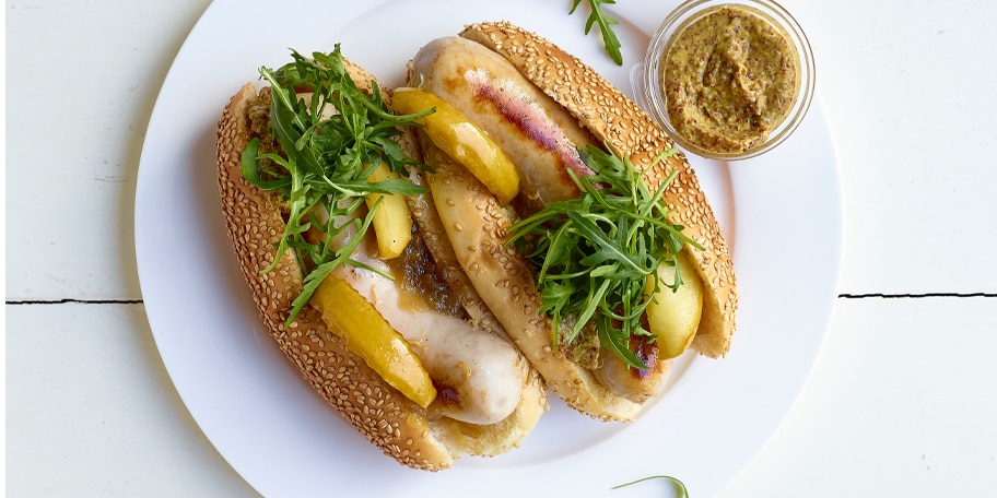 Hotdogs met witte pens