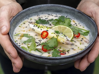 Asperges blanches à la crème de noix de coco