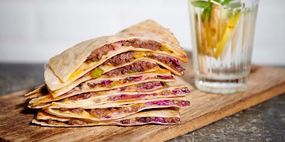 Quesadilla’s met rundvlees en vijfkruidenpoeder