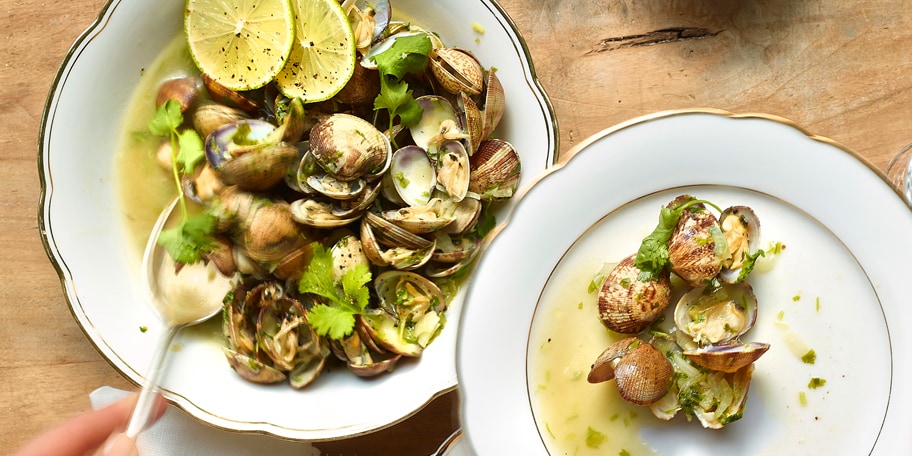 Palourdes à la coriandre et au citron vert