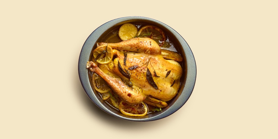Poulet au citron, à l’ail et à la sauge