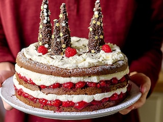 Gâteau fôret noire aux framboises