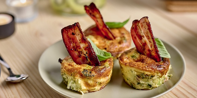 Flans de brocoli au lard