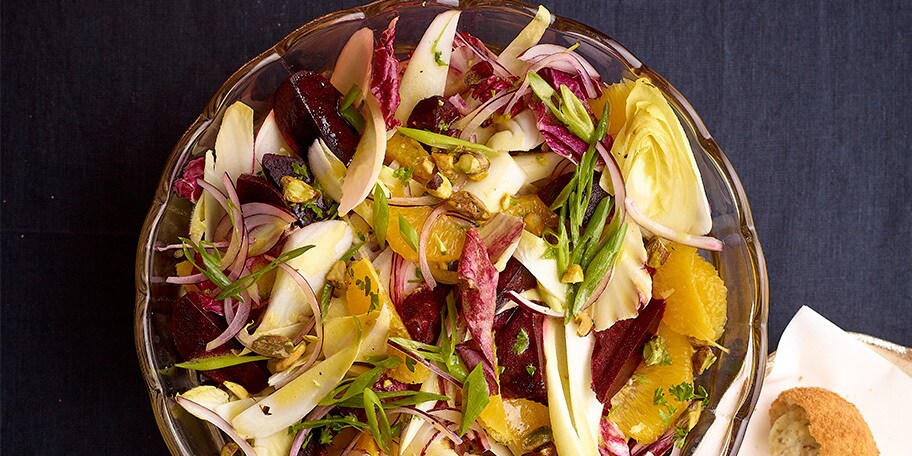 Salade de chicons, vinaigrette à l'orange