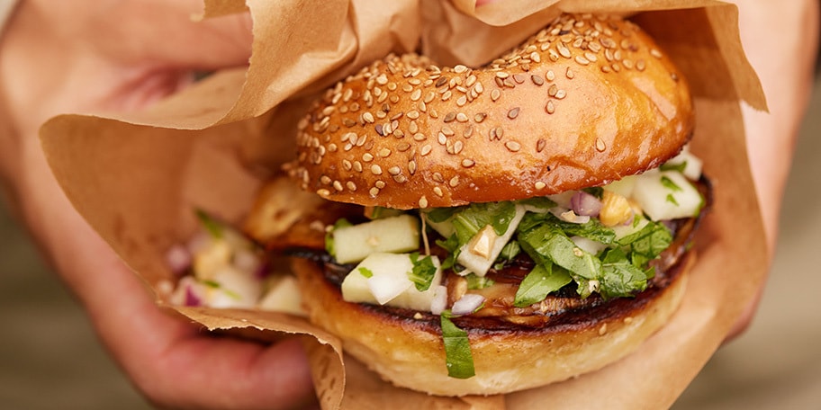 Burger au céléri-rave et poires conference