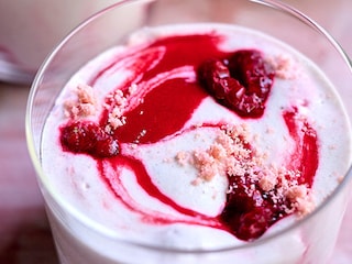 Roze tiramisu met frambozen